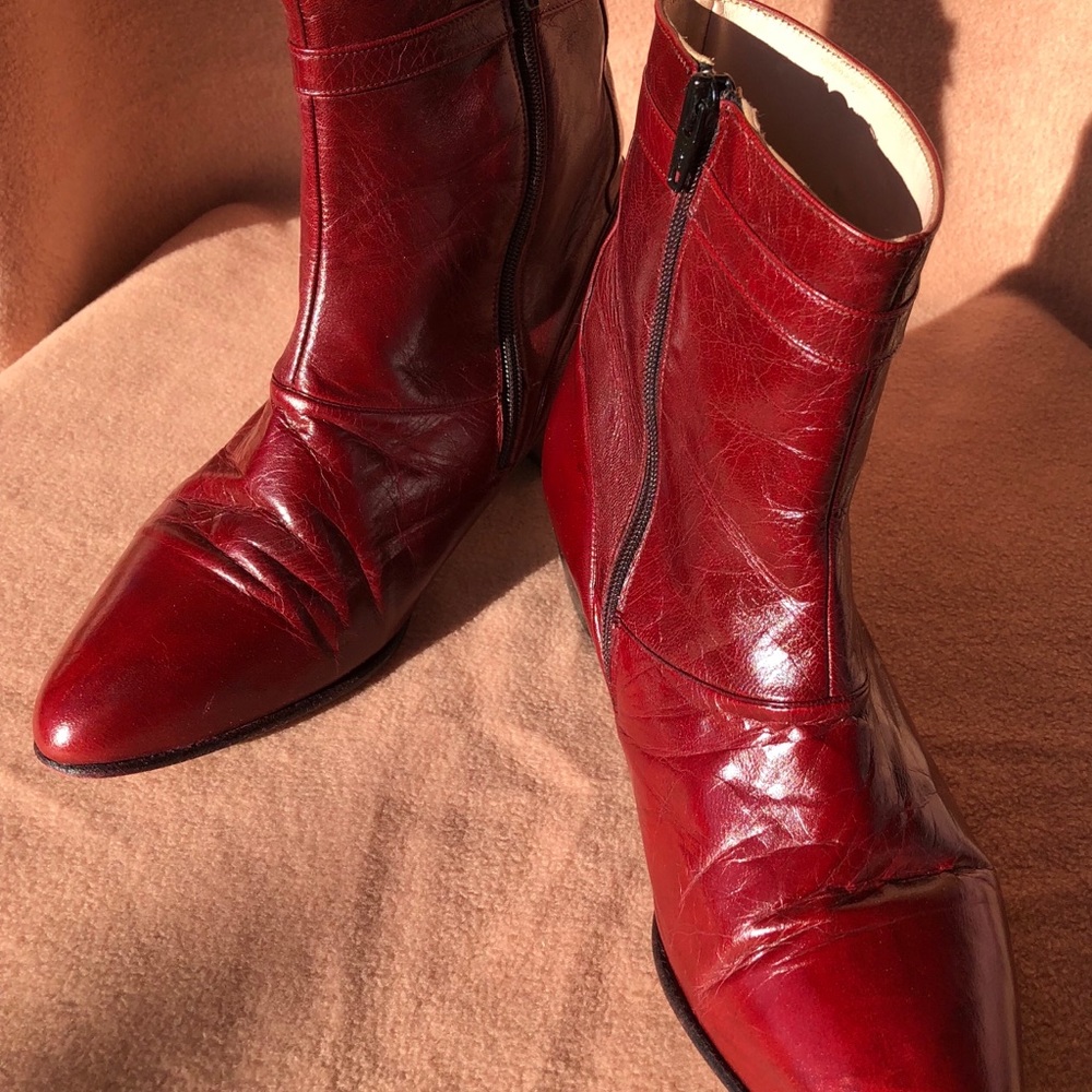 Jeanter Clemente SPAIN burgundy leather booties